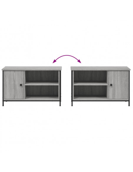 Mobile Porta TV Grigio Sonoma 80x40x50 cm in Legno Multistrato