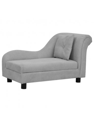 Divano per Cani con Cuscino Grigio 83x44x44 cm in Peluche