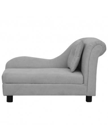 Divano per Cani con Cuscino Grigio 83x44x44 cm in Peluche