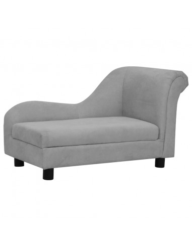 Divano per Cani con Cuscino Grigio 83x44x44 cm in Peluche