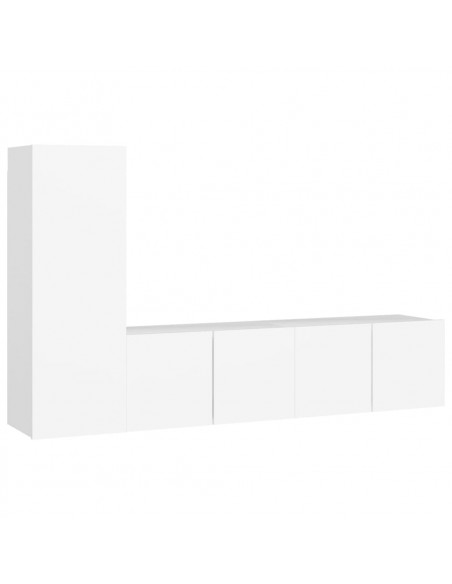 Set Mobili Porta TV 3 pz Bianco in Legno Multistrato