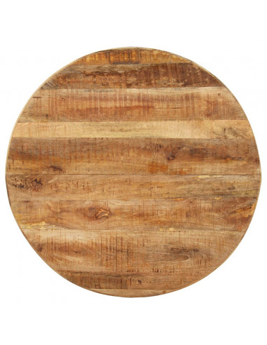 Tavolo da Pranzo Rotondo 100x100x75 cm Massello di Mango Grezzo