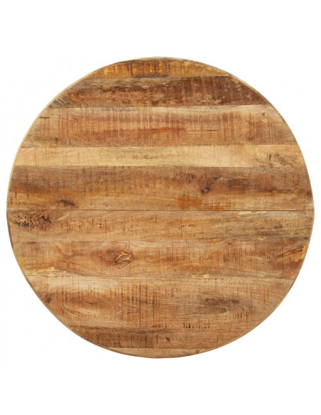 Tavolo da Pranzo Rotondo 100x100x75 cm Massello di Mango Grezzo