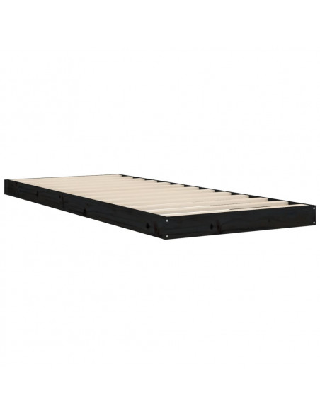 Giroletto Nero 75x190 cm Small Single in Legno Massello di Pino