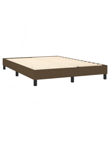 Giroletto a Molle con Materasso Marrone Scuro 140x190cm Tessuto