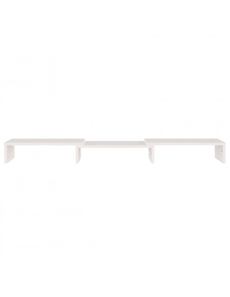 Supporto per Monitor Bianco 80x24x10,5cm Legno Massello di Pino