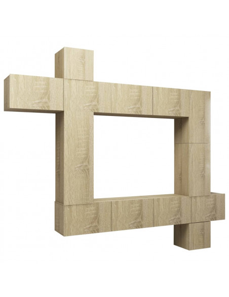 Set di Mobili TV 9 pz Rovere Sonoma in Legno Multistrato