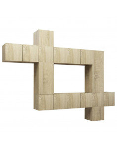 Set di Mobili TV 10 pz Rovere Sonoma in Legno Multistrato 2