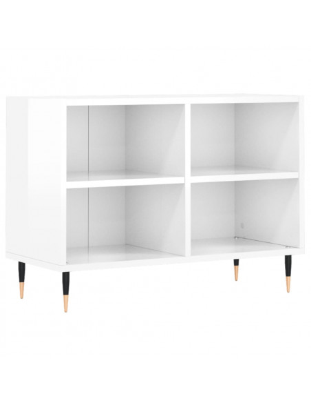 Mobile Porta TV Bianco Lucido 69,5x30x50cm in Legno Multistrato