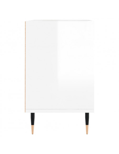 Mobile Porta TV Bianco Lucido 69,5x30x50cm in Legno Multistrato