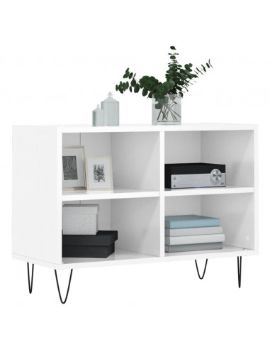 Mobile Porta TV Bianco Lucido 69,5x30x50cm in Legno Multistrato