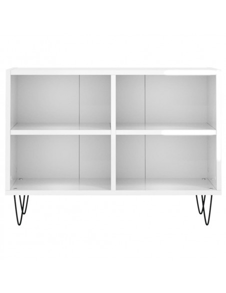 Mobile Porta TV Bianco Lucido 69,5x30x50cm in Legno Multistrato