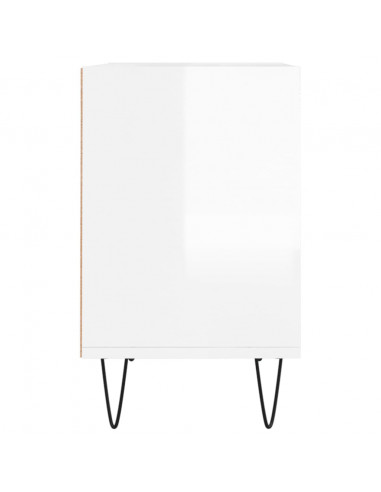 Mobile Porta TV Bianco Lucido 69,5x30x50cm in Legno Multistrato