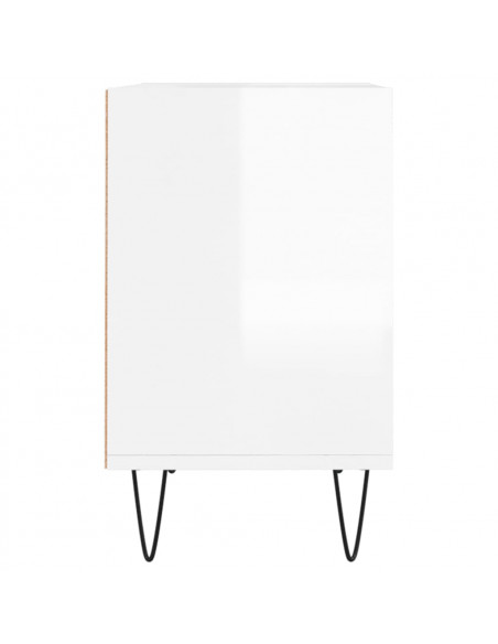 Mobile Porta TV Bianco Lucido 69,5x30x50cm in Legno Multistrato