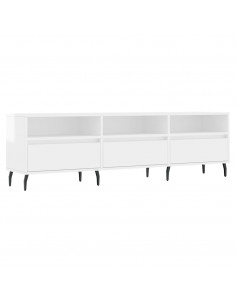Mobile Porta TV Bianco Lucido 150x30x44,5 cm Legno Multistrato 2