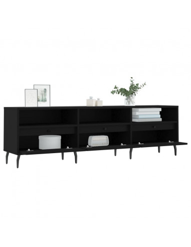 Mobile Porta TV Nero 150x30x44,5 cm in Legno Multistrato