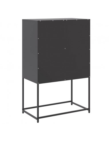 Credenza Nera 68,5x38,5x107 cm in Acciaio