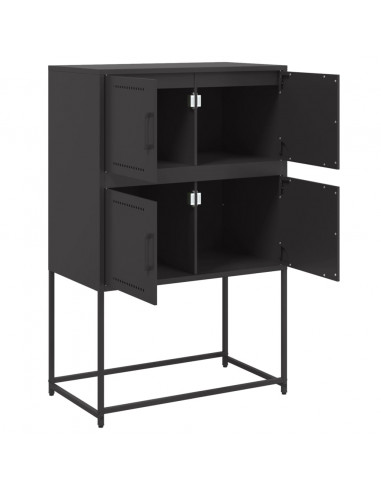 Credenza Nera 68,5x38,5x107 cm in Acciaio