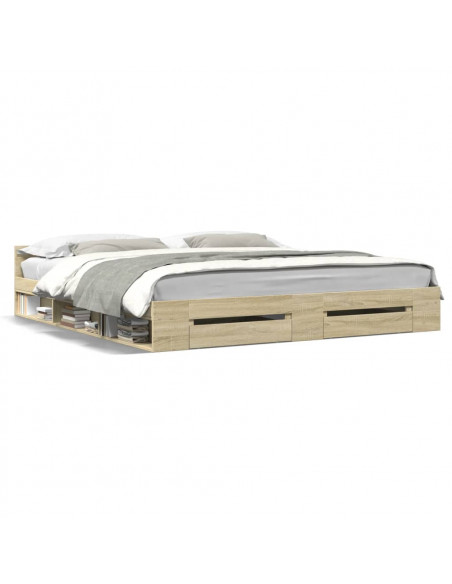 Giroletto Cassetti Rovere Sonoma 180x200 cm Legno Multistrato