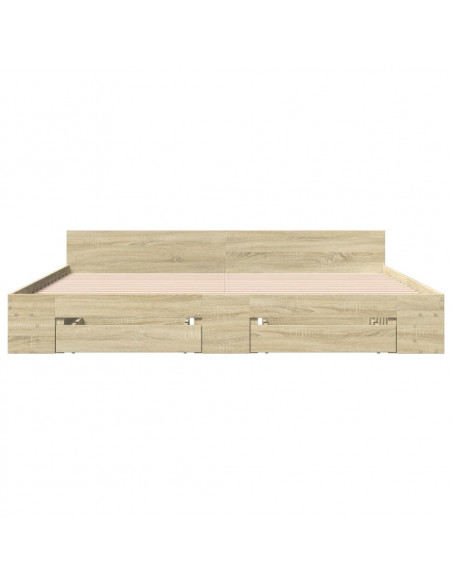 Giroletto Cassetti Rovere Sonoma 180x200 cm Legno Multistrato