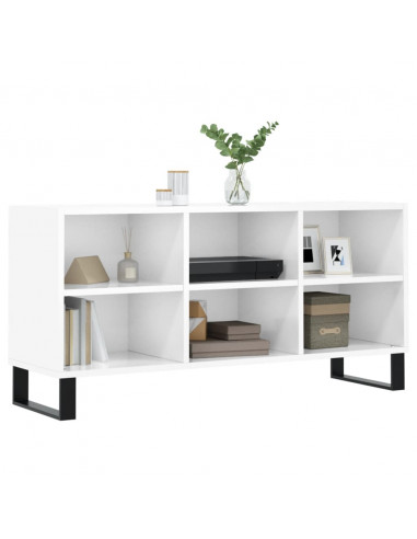 Mobile Porta TV Bianco Lucido 103,5x30x50 cm Legno Multistrato