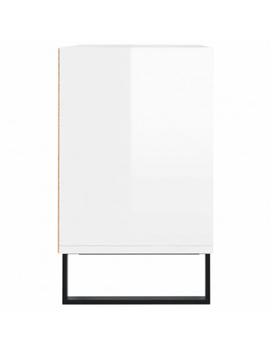 Mobile Porta TV Bianco Lucido 103,5x30x50 cm Legno Multistrato