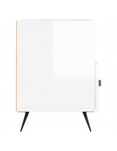 Mobile Porta TV Bianco Lucido 80x36x50 cm in Legno Multistrato 2