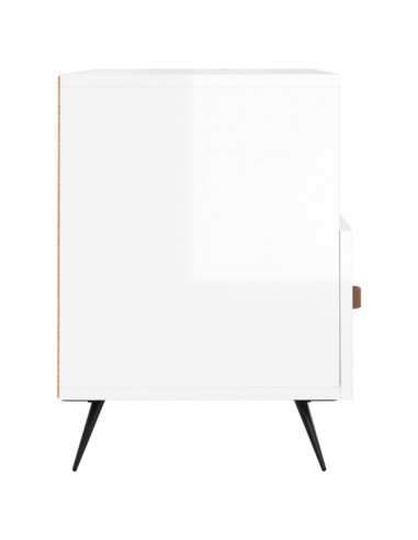 Mobile Porta TV Bianco Lucido 80x36x50 cm in Legno Multistrato