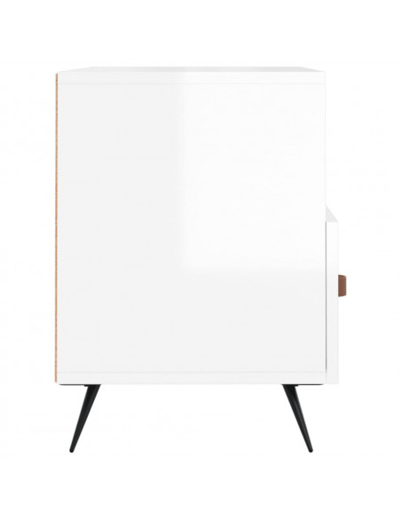 Mobile Porta TV Bianco Lucido 80x36x50 cm in Legno Multistrato