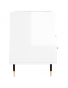 Mobile Porta TV Bianco Lucido 80x36x50 cm in Legno Multistrato 2