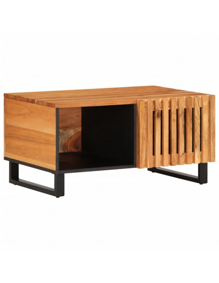 Tavolino da Salotto 80x51x40 cm in Legno Massello di Acacia