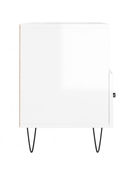 Mobile Porta TV Bianco Lucido 80x36x50 cm in Legno Multistrato