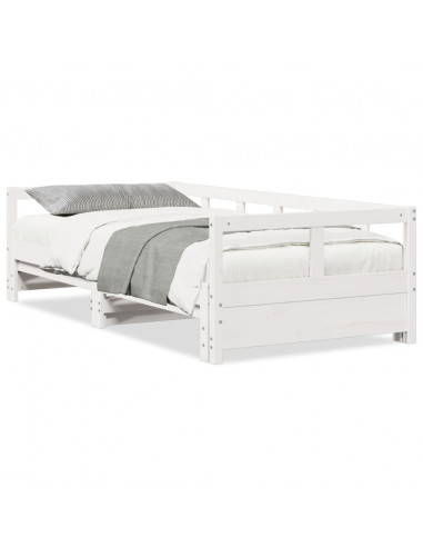 Dormeuse senza Materasso Bianca 80x200 cm Legno Massello Pino