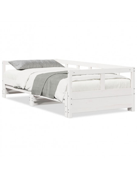 Dormeuse senza Materasso Bianca 80x200 cm Legno Massello Pino