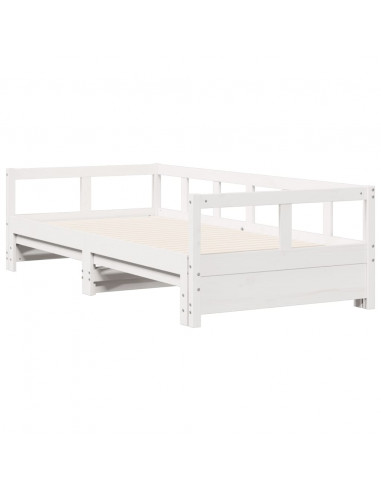 Dormeuse senza Materasso Bianca 80x200 cm Legno Massello Pino