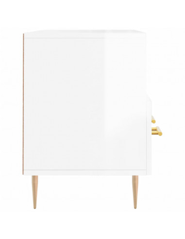 Mobile Porta TV Bianco Lucido 102x36x50 cm in Legno Multistrato