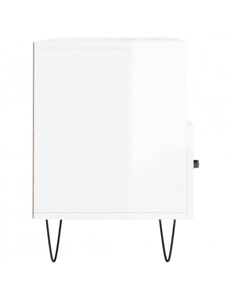 Mobile Porta TV Bianco Lucido 102x36x50 cm in Legno Multistrato
