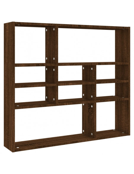Scaffale a Parete Rovere Marrone 90x16x78 cm Legno Multistrato