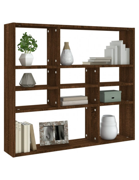 Scaffale a Parete Rovere Marrone 90x16x78 cm Legno Multistrato