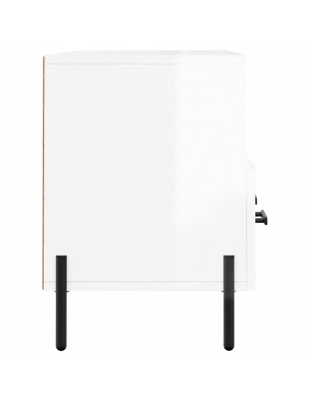 Mobile Porta TV Bianco Lucido 102x36x50 cm in Legno Multistrato
