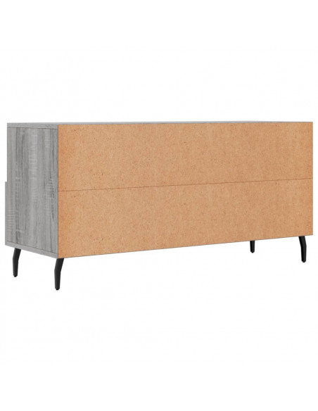 Mobile TV Grigio Sonoma 102x36x50 cm in Legno Multistrato