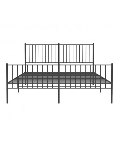 Giroletto con Testiera e Pediera Metallo Nero 150x200 cm