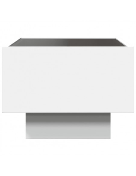 Tavolino con LED Bianco 40x40x30 cm in Legno Multistrato