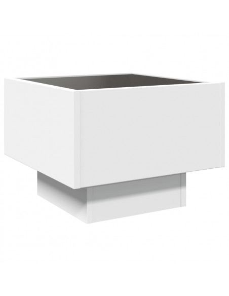 Tavolino con LED Bianco 40x40x30 cm in Legno Multistrato