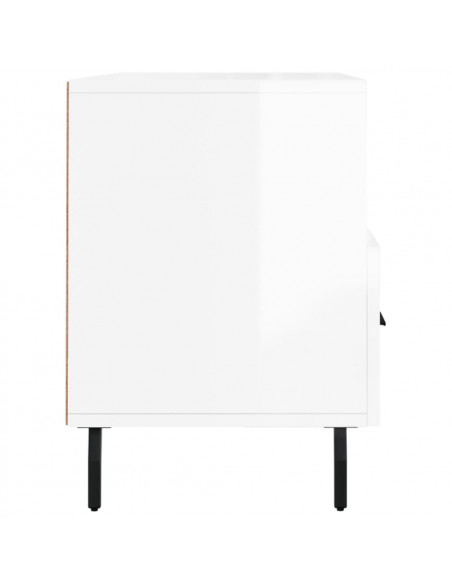 Mobile Porta TV Bianco Lucido 102x36x50 cm in Legno Multistrato