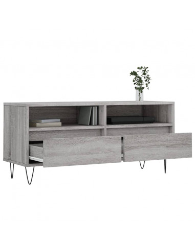 Mobile Porta TV Grigio Sonoma 100x34,5x44,5cm Legno Multistrato
