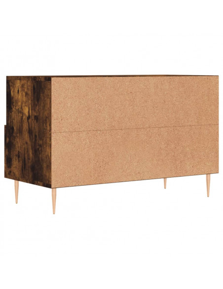 Mobile Porta TV Rovere Fumo 80x36x50 cm in Legno Multistrato