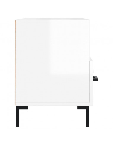 Mobile Porta TV Bianco Lucido 80x36x50 cm in Legno Multistrato
