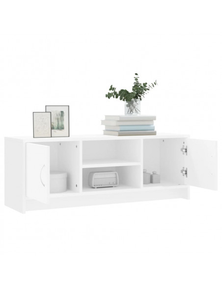 Mobile Porta TV Bianco 102x30x37,5 cm in Legno Multistrato