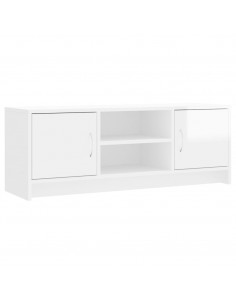Mobile Porta TV Bianco Lucido 102x30x37,5 cm Legno Multistrato 2
